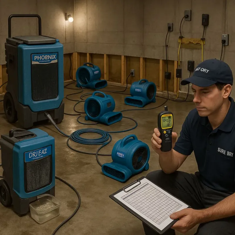 Structural Drying and Dehumidification process in Adelphi, MD